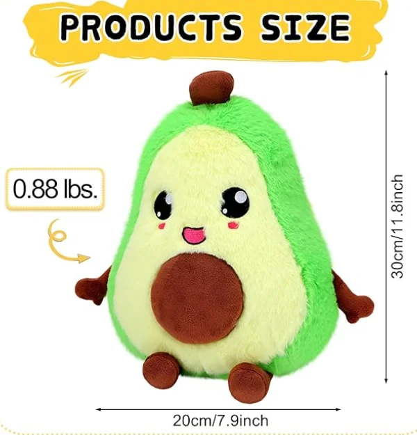 Microwavable plush Avocado Pineapple Heatable Unscented Avocado warm toy Heating Pad Hot and Cold Therapy fruit toy for kids