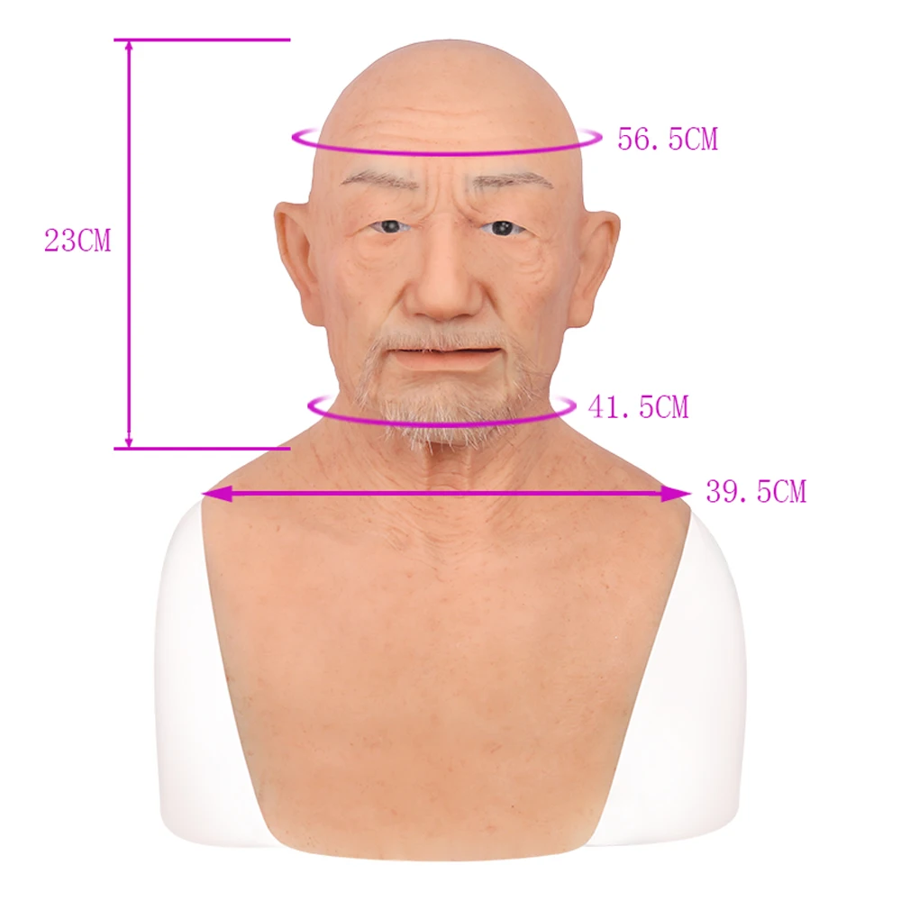 Realistic William Silicone Male Mask With Hair Silicone Head Mask Old Man Face Mask Crossdresser Transgender Halloween Cosplay
