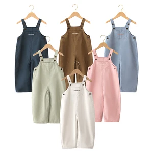 Skin-Friendly 100% Cotton Girls Overall Jumpsuits with Adjustable Straps Loose Baby Overalls for Daily & Spring & Fall