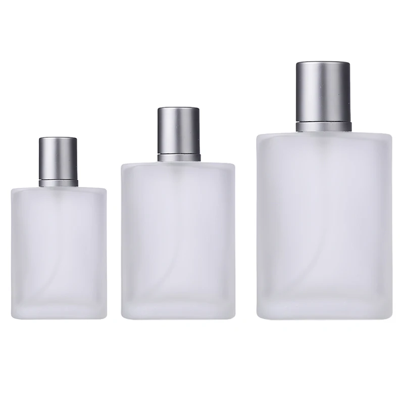 30ML 50ML 100ML Frosted Glass Bottle Fancy Empty Refillable Perfume Bottles  with Aluminum Spray Cap