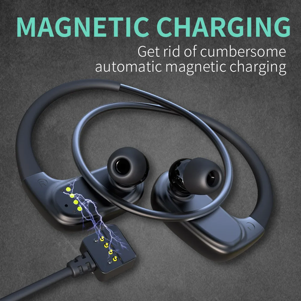 IPX8 Waterproof Wireless Sport Earbuds - SM808 Headphones with Mic ...