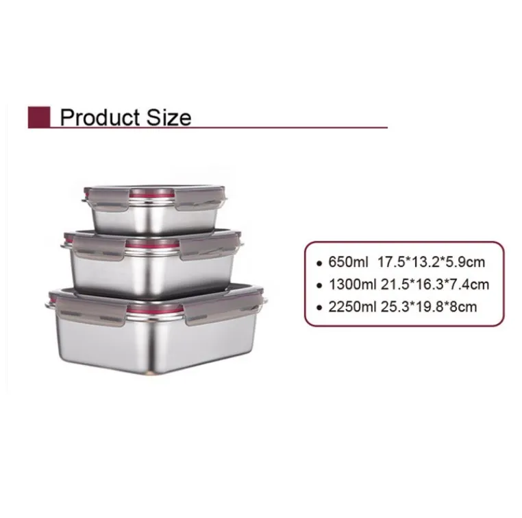 Lunch Box In Acciaio Inox Con 2 Scomparti - Contenitore Per Snack Da 700 Ml, Ermetico E Riutilizzabile - 3