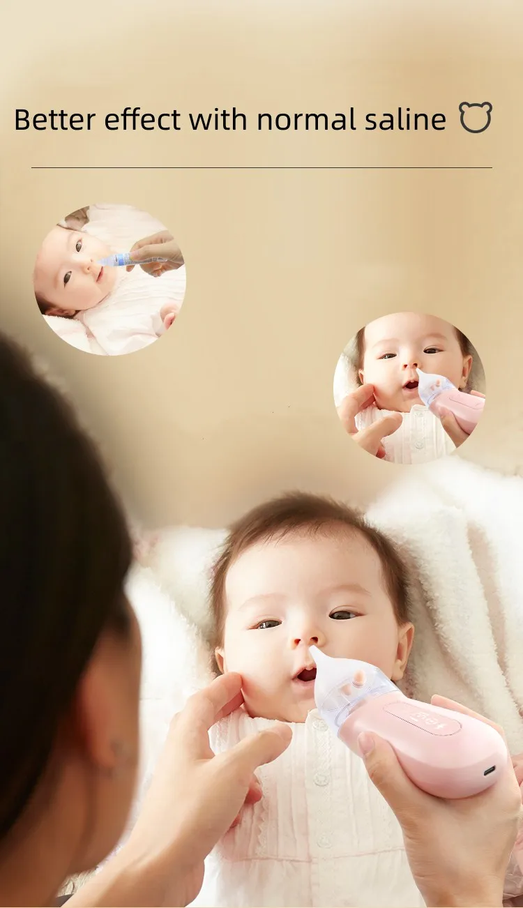 3 Level Electric Baby Nose Aspirator Typec Charging Easy To