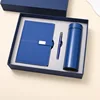 Azul- Cuaderno PU + vaso aislante 500ML + bolígrafo