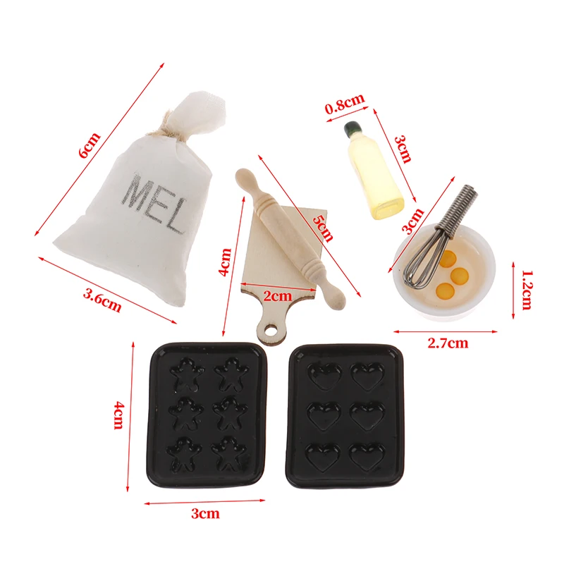 Миниатюры для кукольного домика 8 шт./компл. 1:12, инструменты для выпечки, кухонные аксессуары для украшения кукольного домика, детские игрушки для ролевых игр