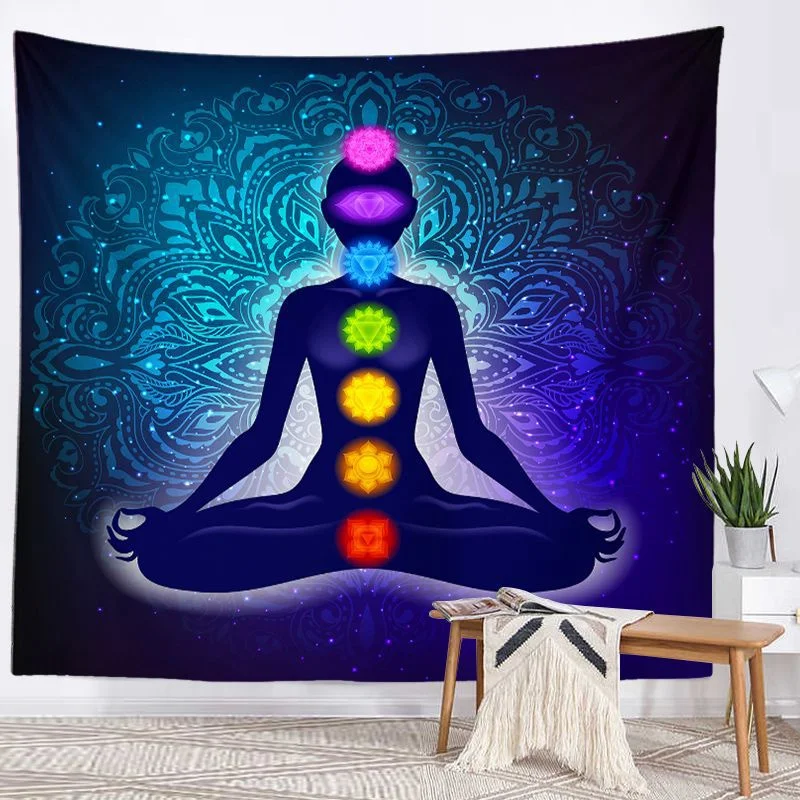 Handmade Indian Mandala Cotton Tapestry – Hippie Art Wall Hanging, 40x30 Inches, Vertical, Bohemian Style