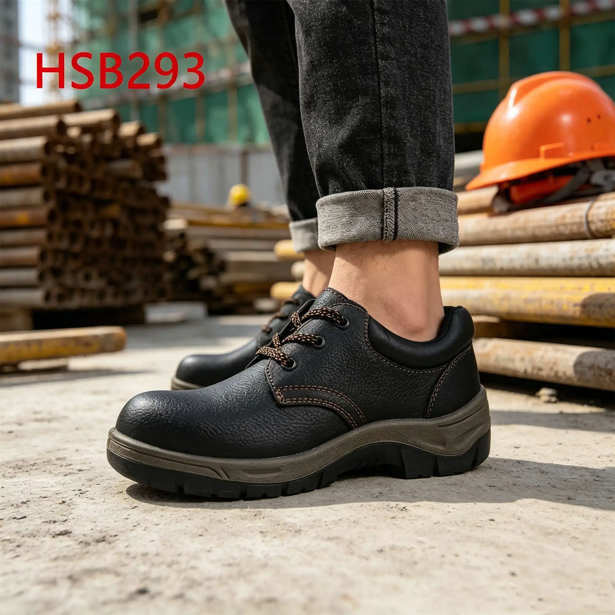 WYC,Rebar Processing Anti-Grease PU/PU Injection Sole Safety Shoes Forklift Operation Pierce Resistant Security Shoes HSB293