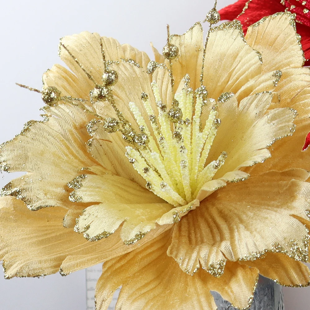 Various Sizes Of Artificial Poinsettia Christmas Flowers Christmas Tree