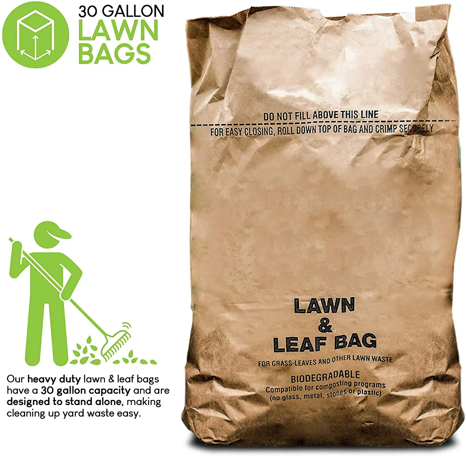 Paper Yard Waste Bag Biodegradable Compostable Trash Bags - China Kraft  Paper Sack, Paper Bag