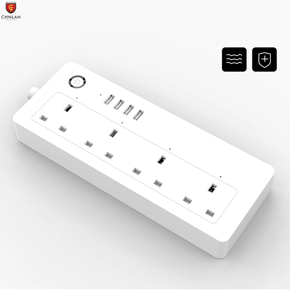Умный удлинитель с 4 розетками и 4 USB-портами