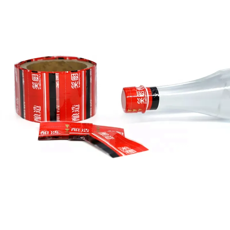 Custom Printing PVC Heat Shrink Neck Wrap Band PVC Shrink Film Label Bottle Tamper Seal Shrink Bands for Bottles