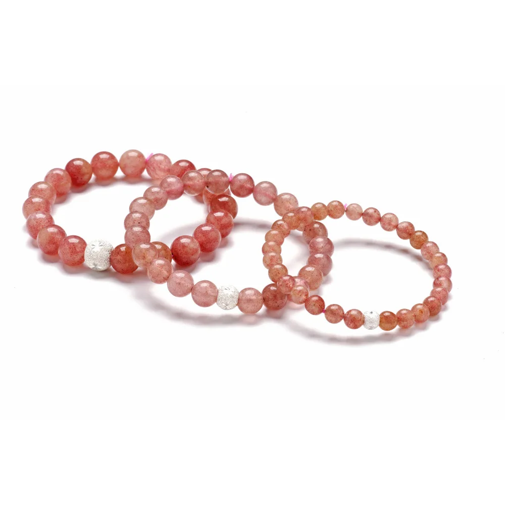 Simple Clear Rainbow Crystal Stone Rosary Hand Beaded Coulpe Jewelry Bracelet
