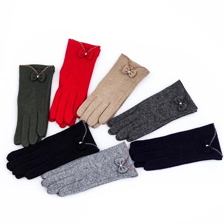 Factory Outlet Winter Wind Proof Touch Finger Cashmere Gloves For Women