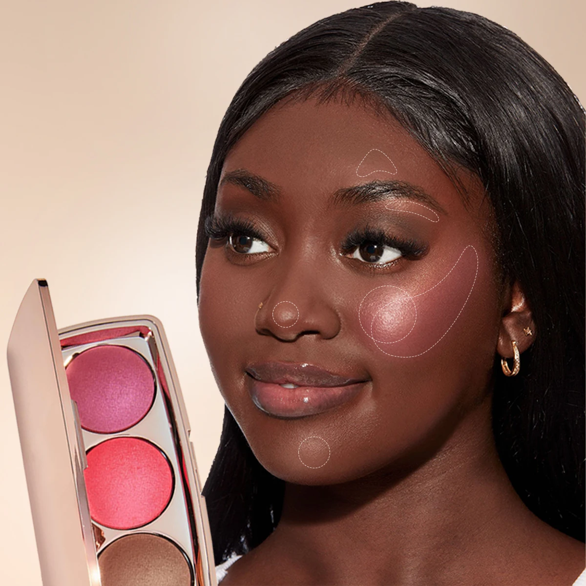 Alibaba 3 color Rose Blush Palette Matte Natural Finish Custom alibaba-3-color-rose-blush-palette-matte-natural-finish-custom