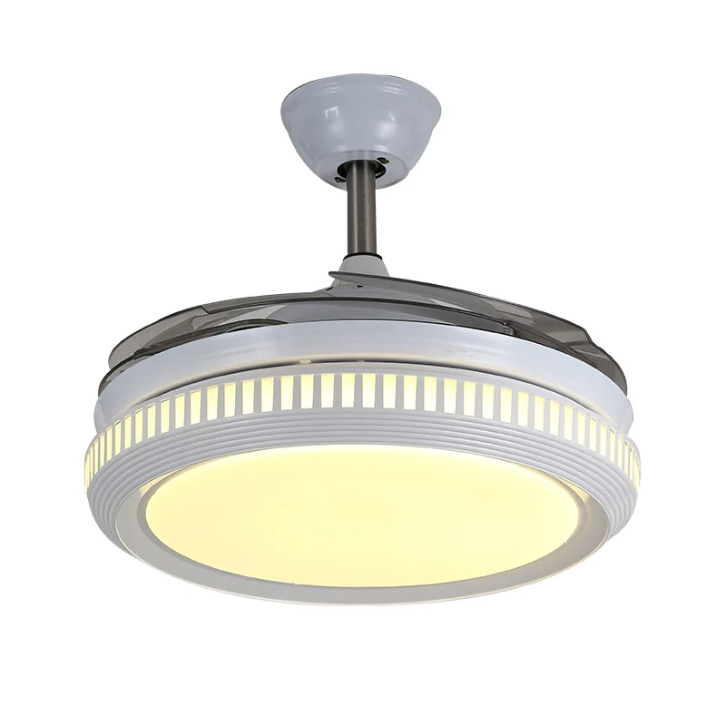 Decorative Invisible Ceiling Fan Light with Hidden Blades Remote Control for Living Room