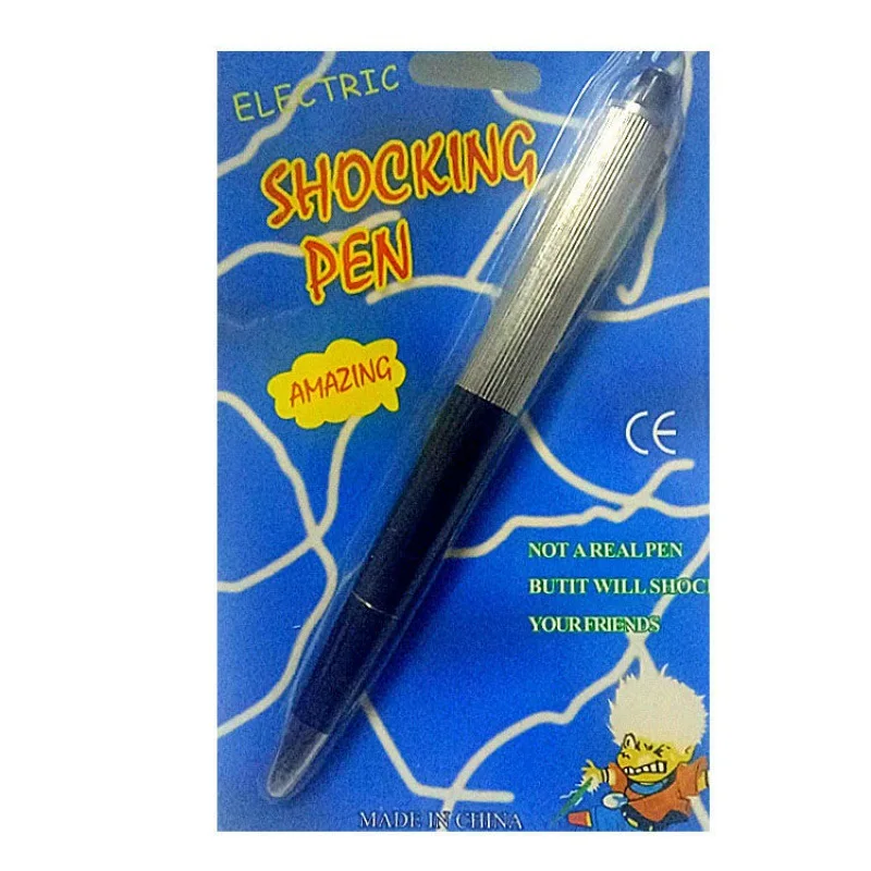 Shocking Electric Pen Prank Shock Trick Novelty Metal Joke Gag Toy Gift  Funny US