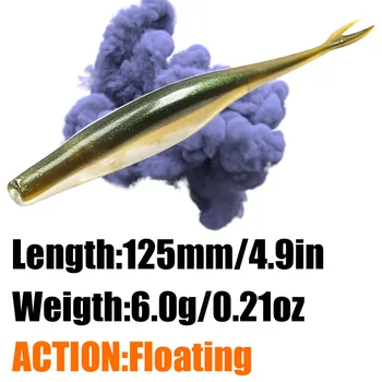 Simulation Fork-Tail Soft Fish Lifelike Swimming Action Bass Black Pit Special Artificial Soft Bait 3-Piece Stainless Steel – Soft Lure – view 5