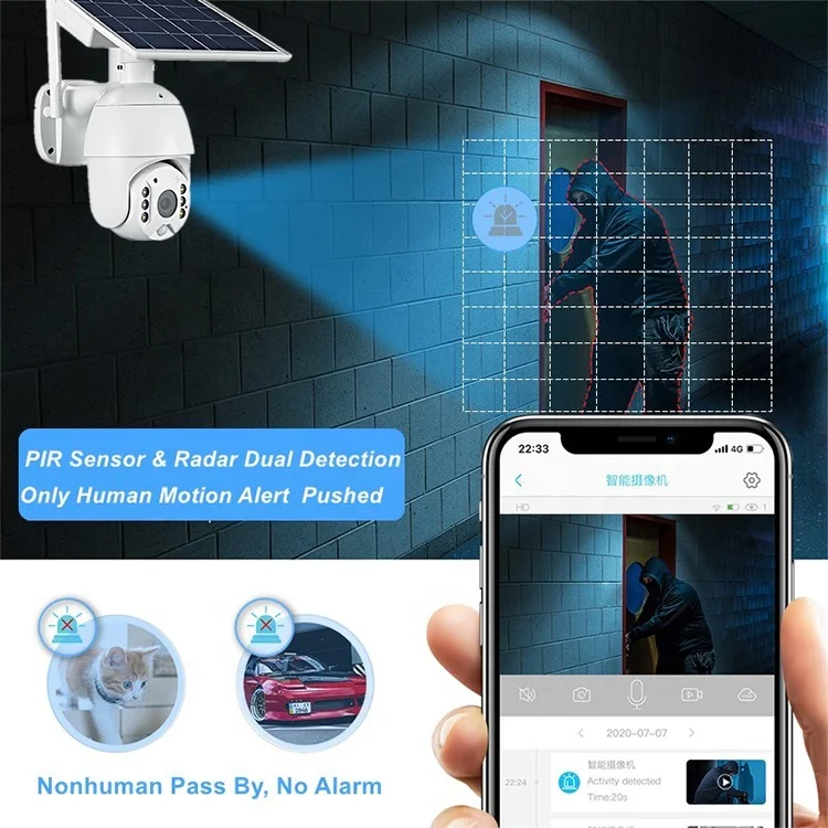 UBOX  Low Power Solar Camera Solar Powered WIFI Security Camera 4 G Solar Camera