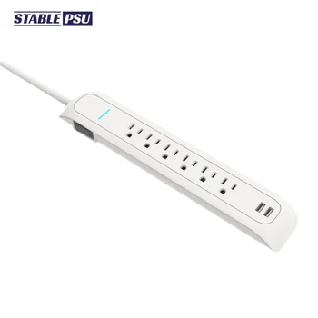 StablePSU ETL certified Power Strip 6 Outlets Surge Protector with 2 USB ports