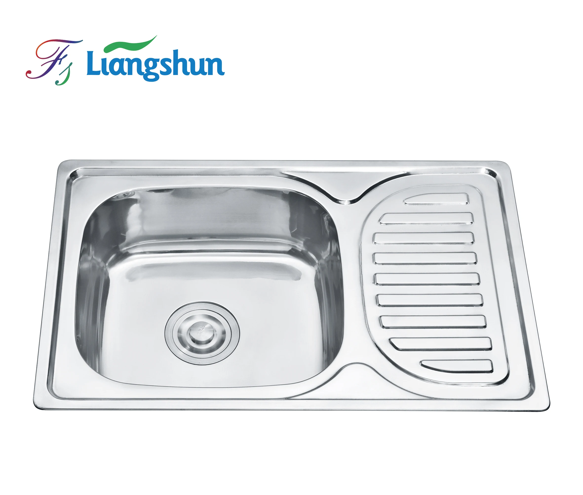 Nice Design Kitchen Above Counter Deep Drawn Press Big Single Bowl Sinks Stainless Steel Kitchen Sink