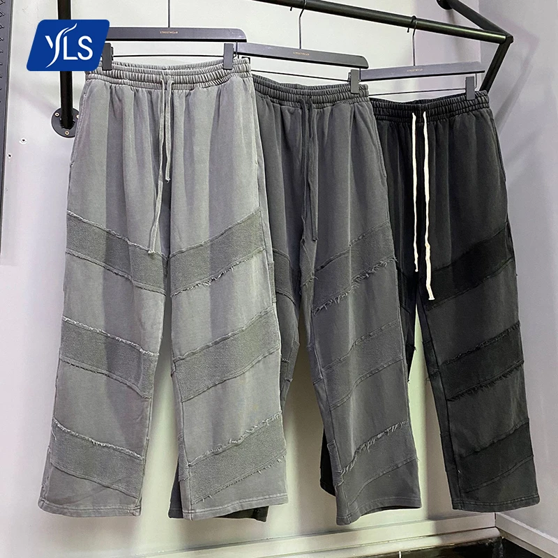 en oferta! Lado de rayas pista pantalones casuales para hombre pantalones  de chándal de deporte contraste con paneles sueltos elástico de la cintura  ancho de pierna de los pantalones de los hombres ~