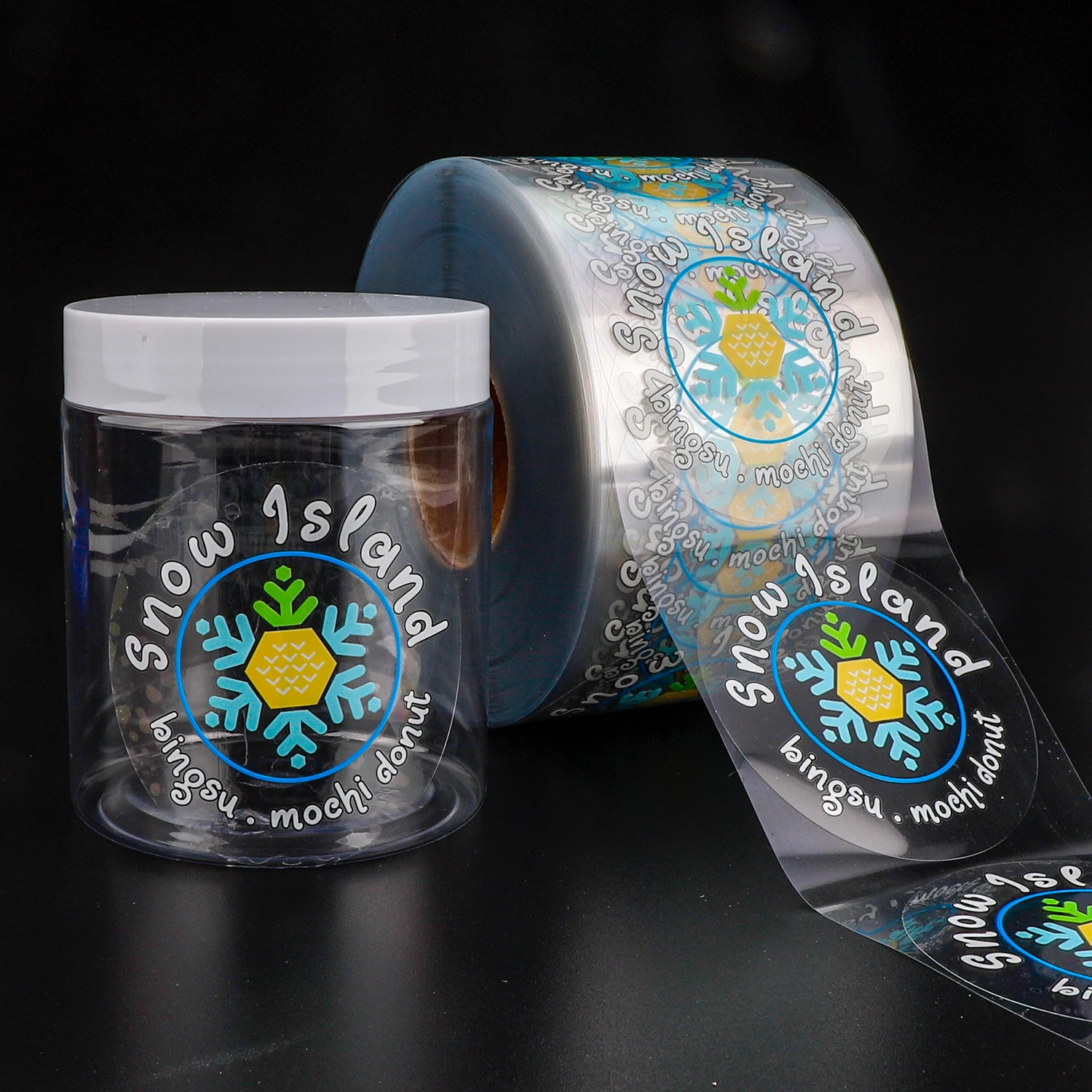 Sticker With Plastic Custom Clear Label Vinyl PVC Printing Etiquette Packaging Round Sticker ...