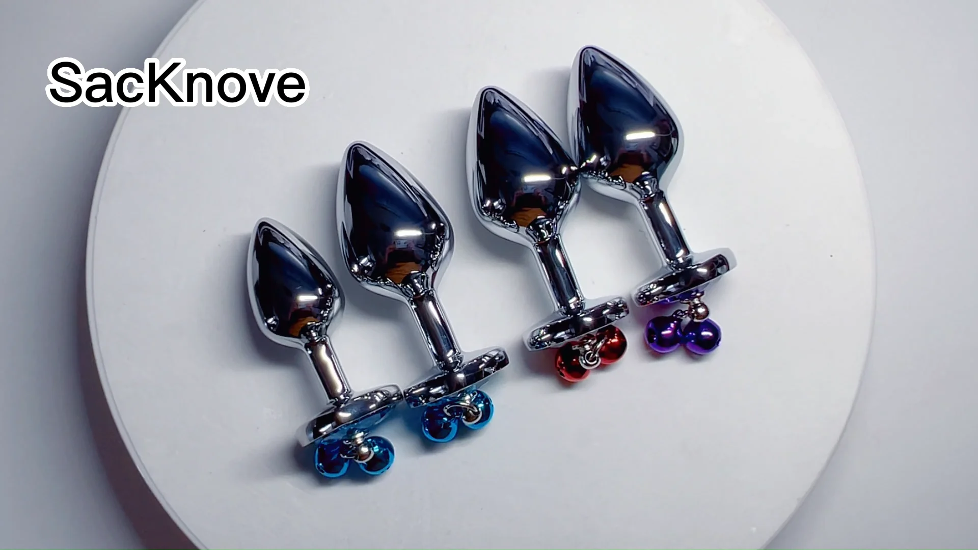 Sacknove 54053 Couples Anus Games Heart Shape Crystal Metal Bell