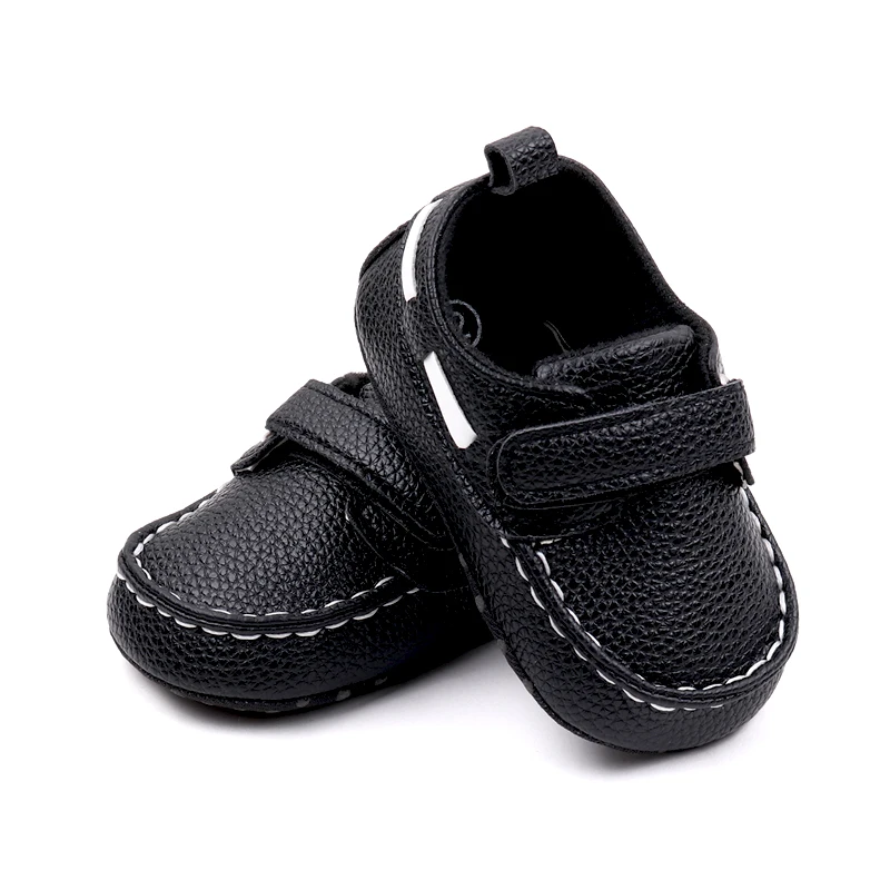 Spring and Autumn Solid Color Leather with Soft Bottom  Baby Toddler Shoes for Boys and Girls factory