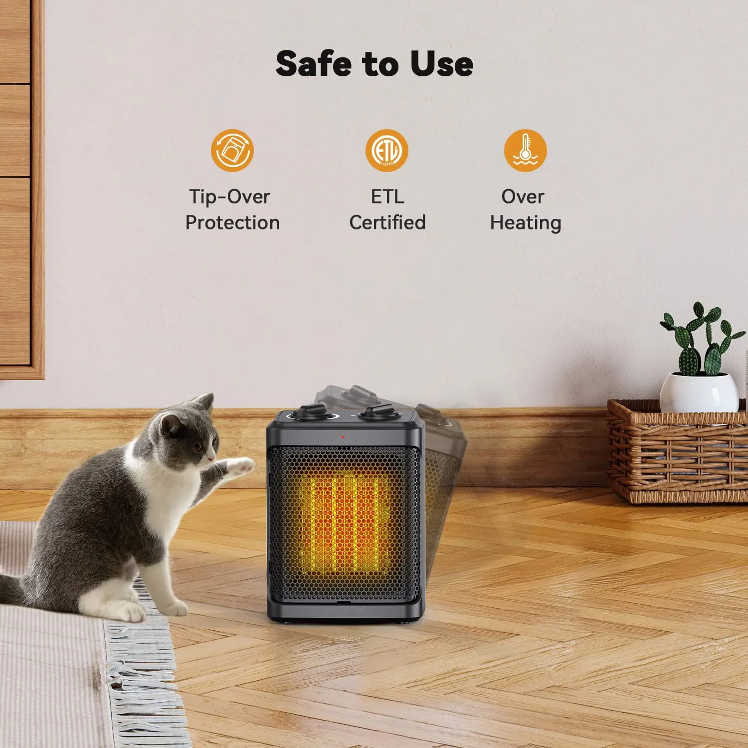 Portable Small Energy Efficient 1500w Ceramic Electric Fan Space Heater