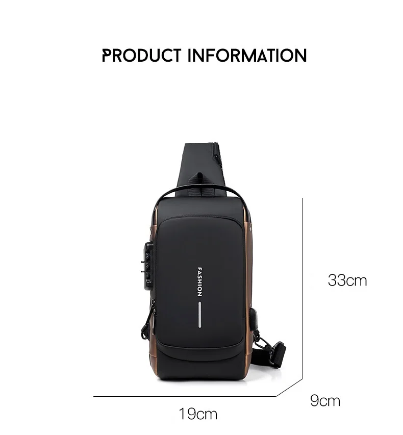 Fashion Hot Selling,Large Capacity Cross-body,Chest,shoulder Bags,backpacks Clutch Wallets With Combination Lock for Men