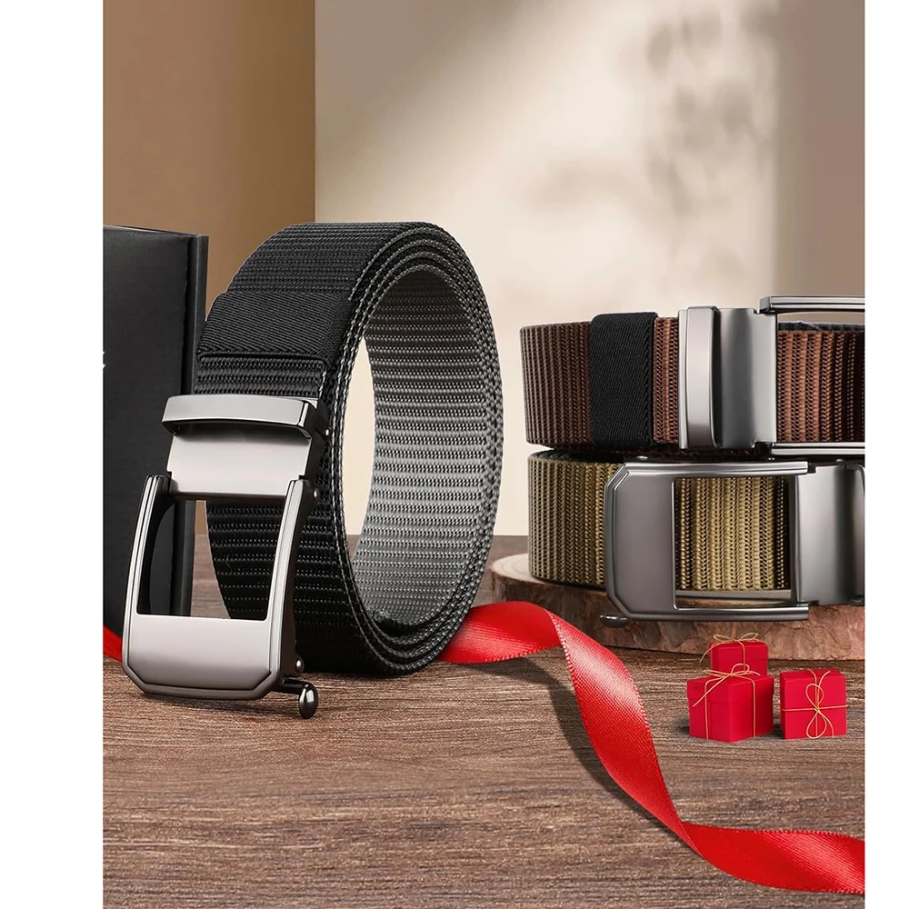 Training Durable Sports Fashionable Nylon Ratchet Belts Men Web Tactical Belt with Automatic Click Buckle Belt