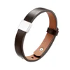 Dark brown genuine leather + Steel Bead