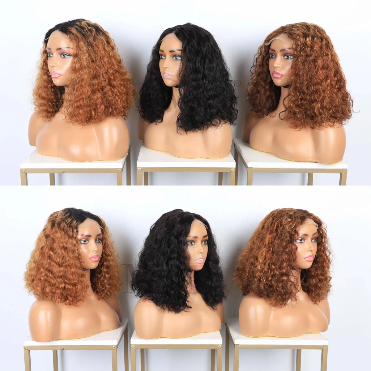 Hot Sell Short Curly Bob Hair Wig Raw Virgin Peruvian Curly Hair Lace