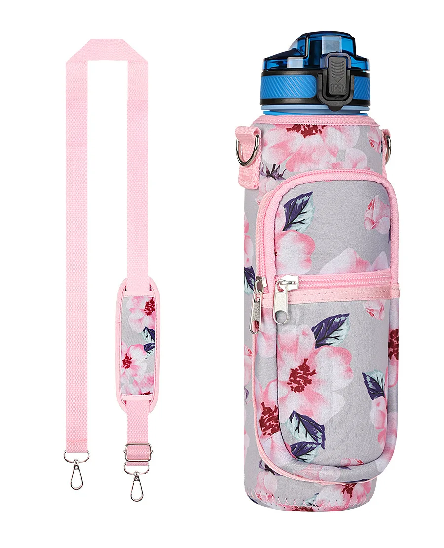 32 40 Oz Portable Neoprene Water Bottle Crossbody Carrier Holder Sleeve ...