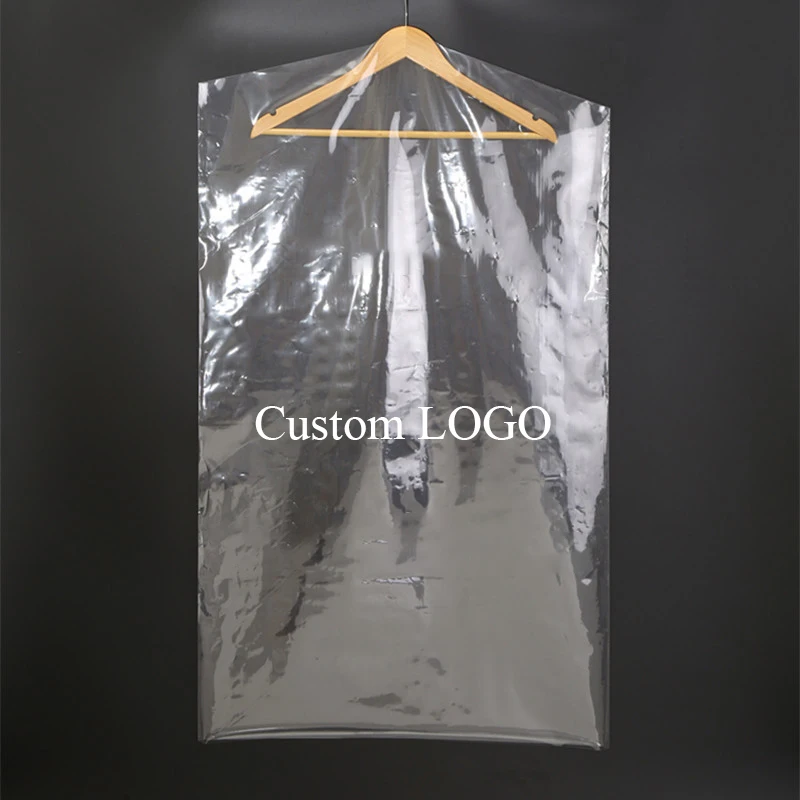 Customized Logo Recyclable Clothes Cover Laundry Dry Cleaning Clear