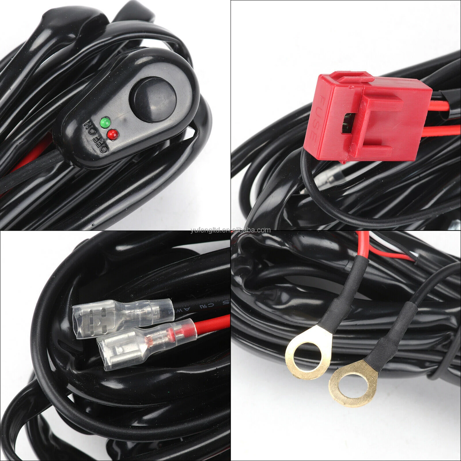 Wiring Harness 1 Lead 12v 40a Relay Fuse Wiring Harness Kit For Led