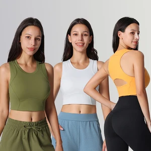 Antibacterial Removable Cups Gym Yoga Bras for Ladies High Elasticity Sport Bra Top Fitness High Impact Sports Bra for Women