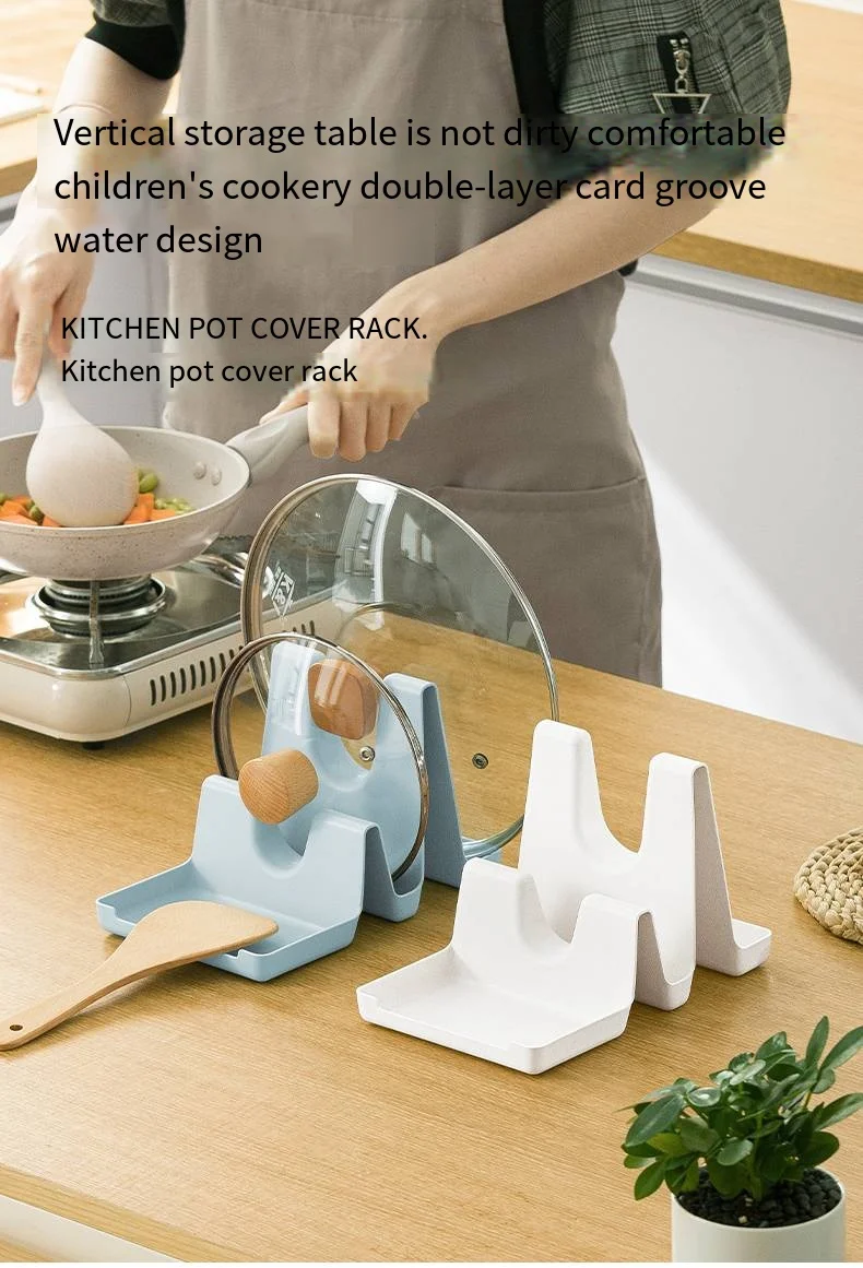 Kitchen pot cover rack countertop shelf sitting spoon cooking spatula can be put hanging spatula rack storage factory