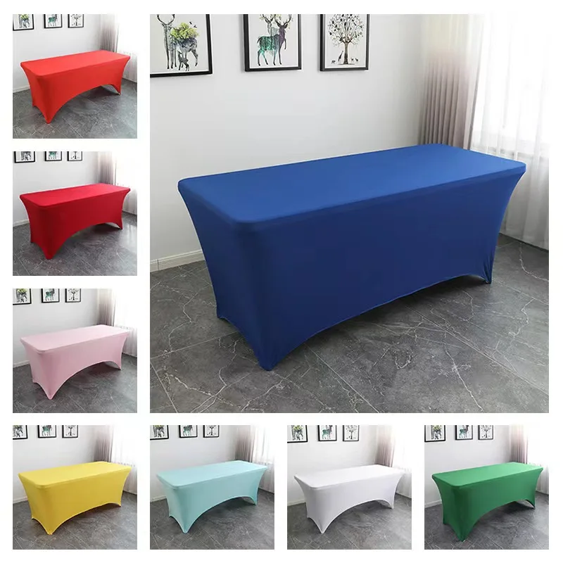 FEAMONT Rectangle Blue Stretch Table Cover Blue Cloth Table Cloths Spandex Polyester Customized Color Spandex Table Cloths