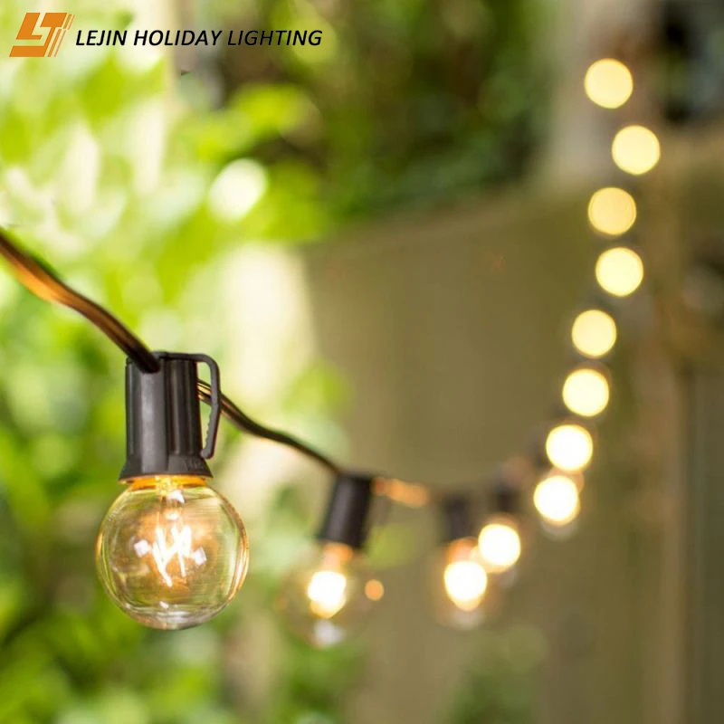 
Наружная Водонепроницаемая светодиодная гирлянда g40 25 футов 50 футов 100 футов с американской и британской вилкой 