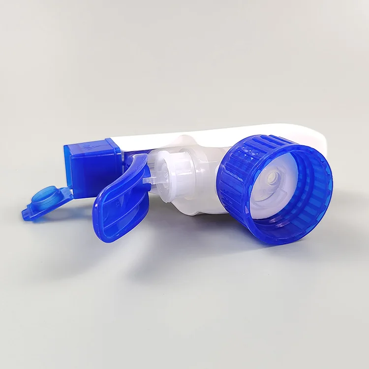 28/410 All Plastic Trigger Sprayer in White&Transparent Blue Color with Mesh Foam Nozzle Chemical Resistant Foam Trigger Sprayer manufacture