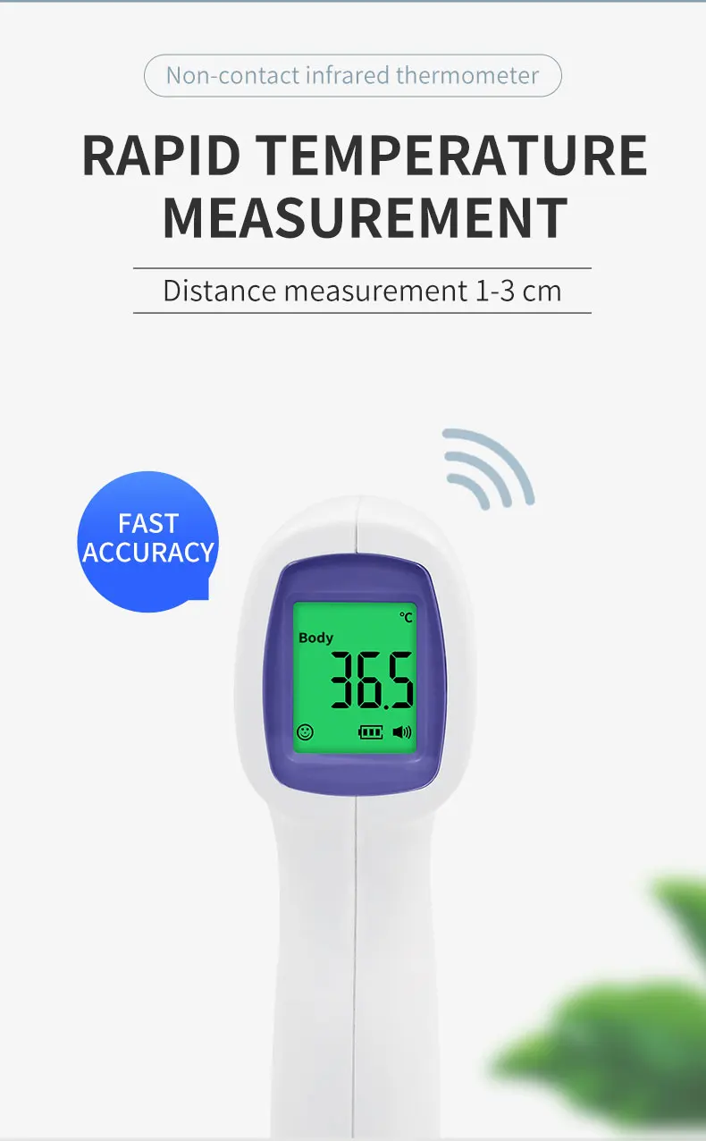Xiuda Auto-Off Digital Body Infrared Wireless Thermometer Forehead LED Display Temperature Meter Made of Durable Plastic