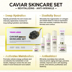 Luxury Hydration & Anti-Aging Skin Care Set with Hyaluronic Acid & Caviar Extract Firming Moisturizer for Daily Radiance