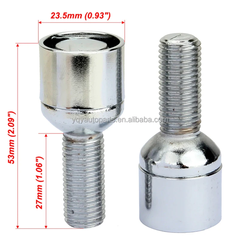 1x M14 X 1.25 27mm Wheel Bolt, OEM Style, Black, Tapered Seat Nuts Lugs BMW F30