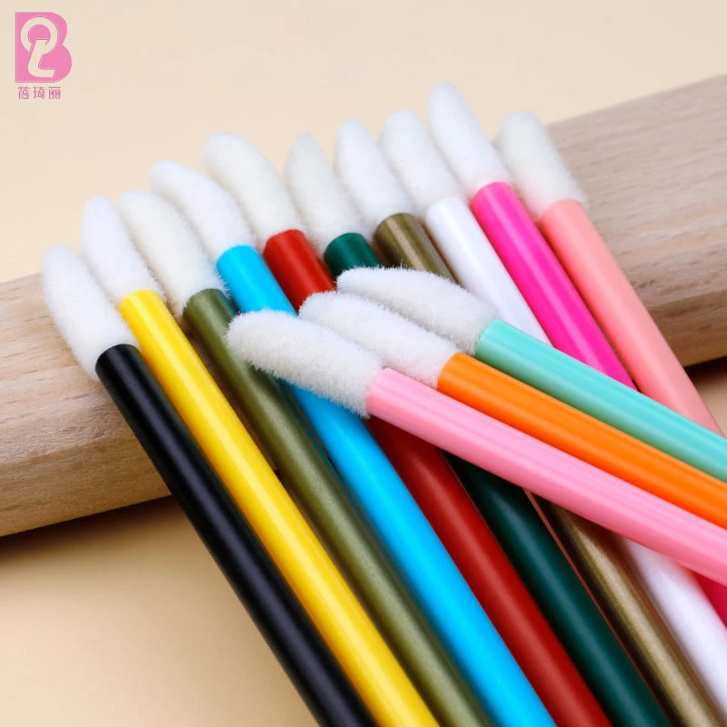 Flocking Brush Beiqili 50pcs/bag Disposable Lip Brush,Flocking Lip Gloss Applicators ...