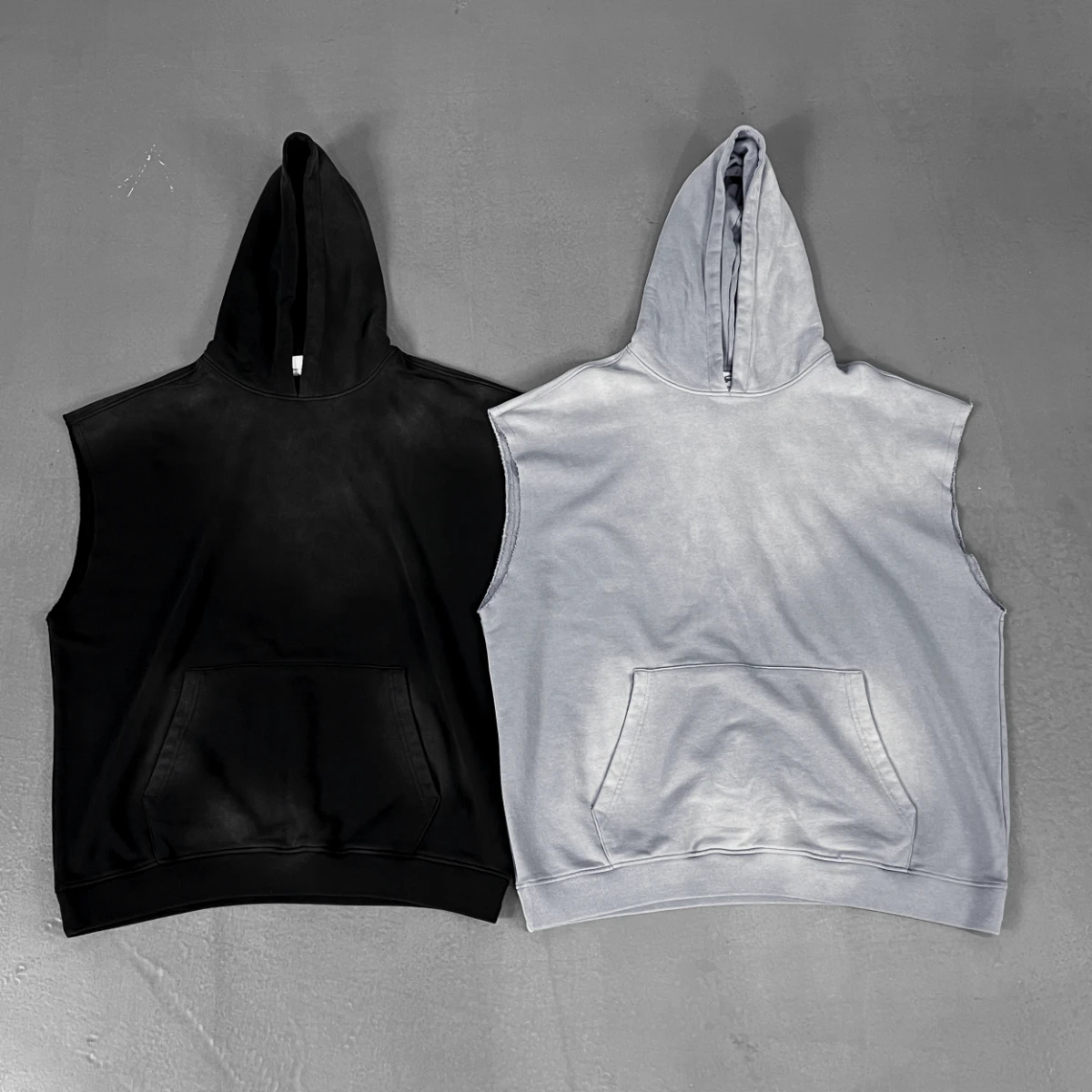 2025 New Trend Fashion Sleeveless Pullover French Terry Hoodie