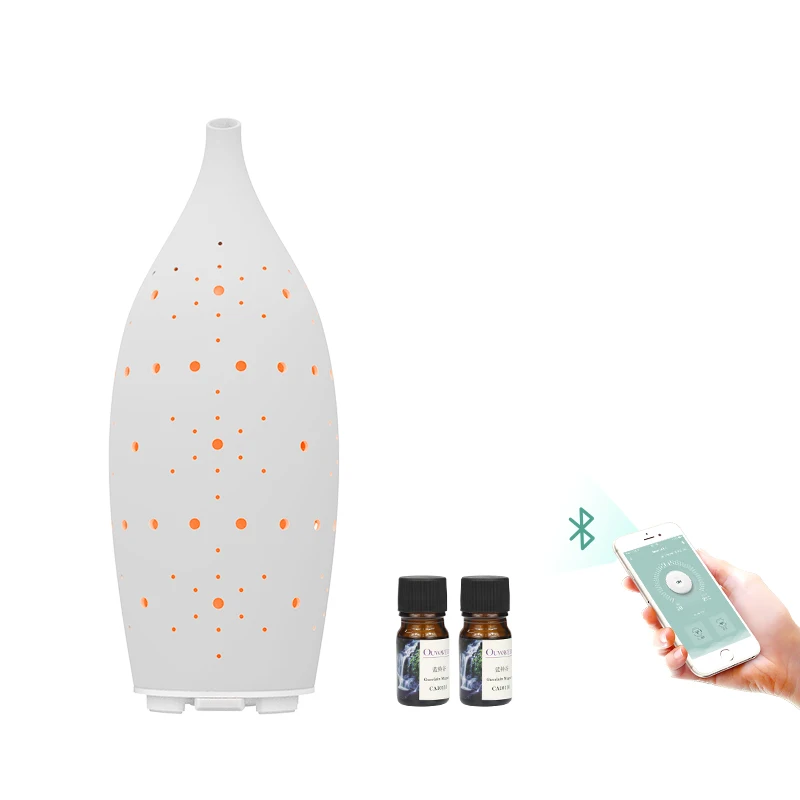 Elegant Customizable Aroma Diffuser Machine Ceramic Cover Screen Electric Office Essential Oil Atomizer French Tabletop