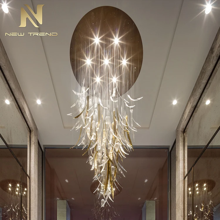 CPL-104 Iluminação Decorativa Sob Medida de Grande Porte para Hall de Hotel, Lobby e Lustre de Vidro Personalizado