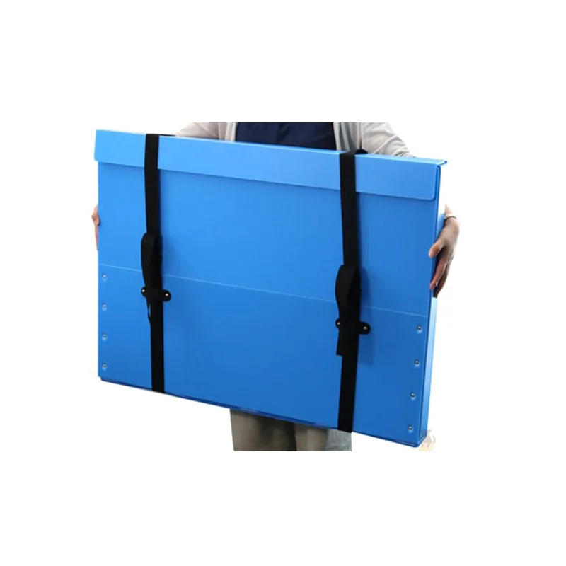 PP Hollow Board Corflute Plastic Corrugated Sheet Foldable Case PP File Coroplast Box With Handle