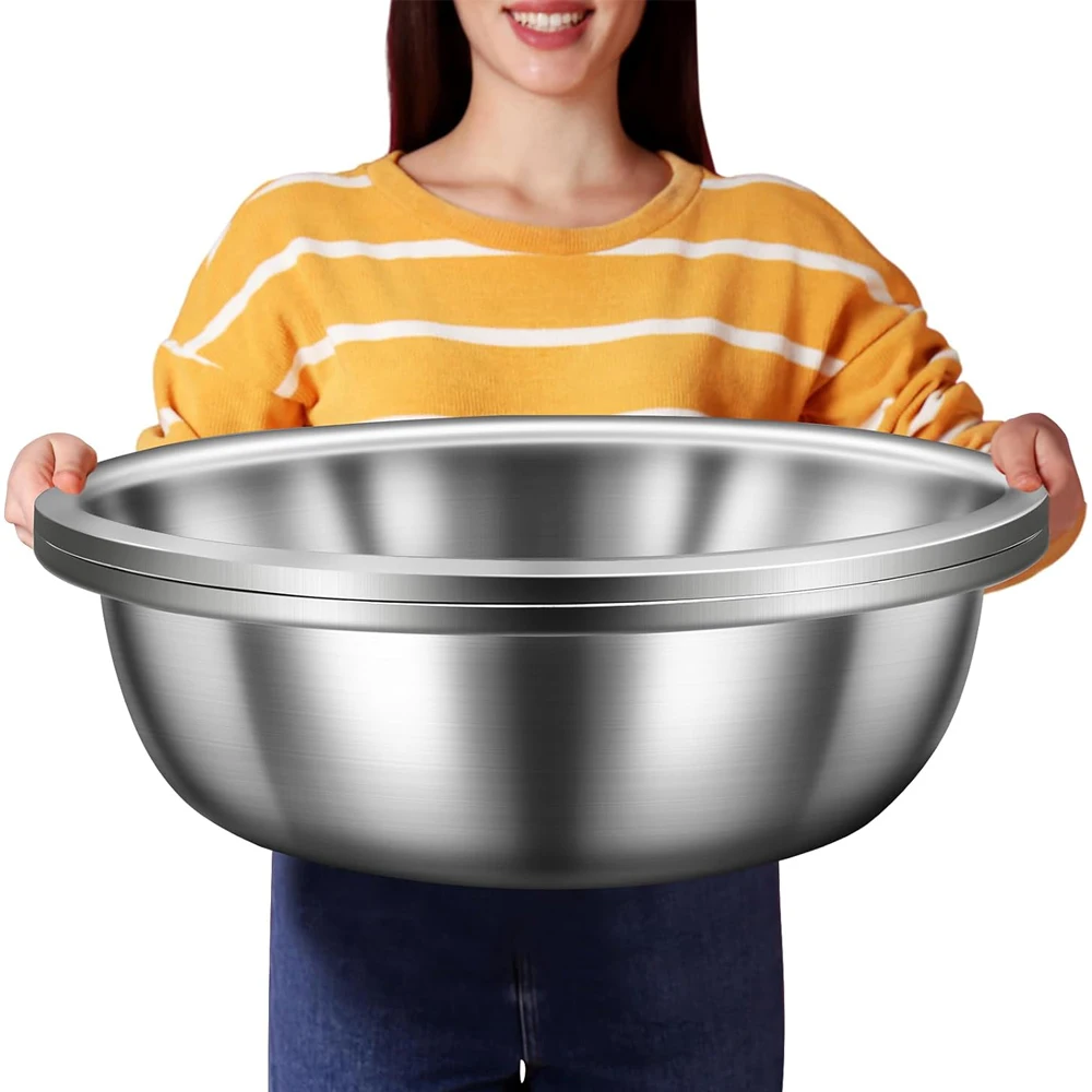 Gastronomie Waschbecken Tiefe Große Metallschüssel Edelstahl-rührschüssel-set 45cm 50cm 55cm 60cm 70cm 80cm